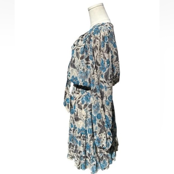 Misa Los Angeles Dress Small Floral Jaipur Smocked Boho Maximalist Ruffle - Picture 8 of 12